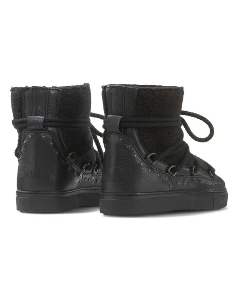 Boots en Cuir Curly Fourrées noires