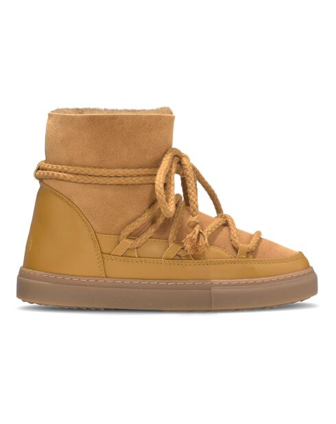 Boots en Cuir Fourrées Classic jaunes