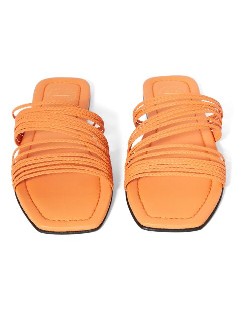 Mules en Cuir Carapelle mandarine