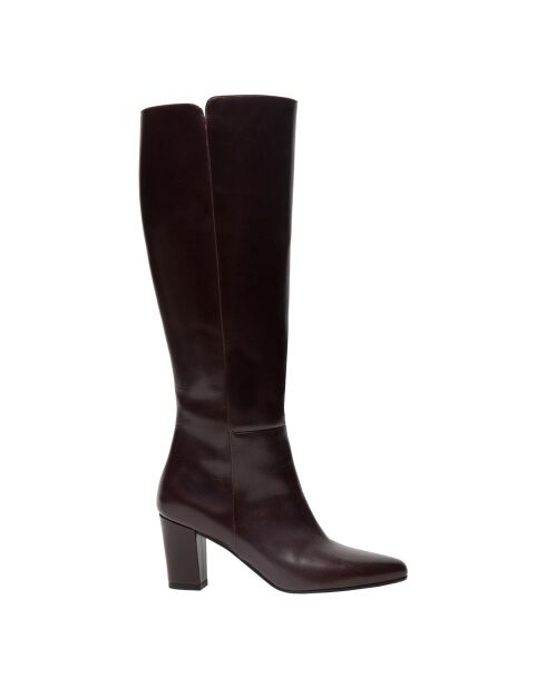 Bottes en Cuir Sant bordeaux - Talon 7.5 cm