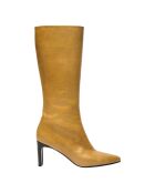 Bottes  en Cuir Hafen jaune moutarde - Talon 7.5 cm
