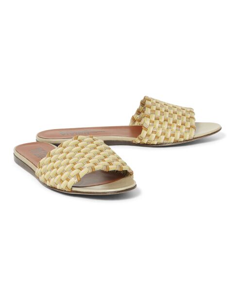 Mules en Cuir Nori beige