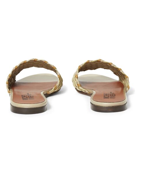 Mules en Cuir Nori beige