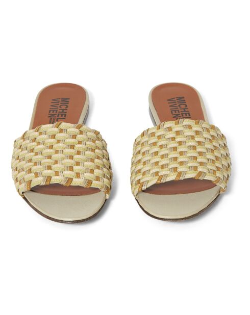 Mules en Cuir Nori beige