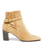 Bottines en Cuir Demay beiges - Talon 6.5 cm