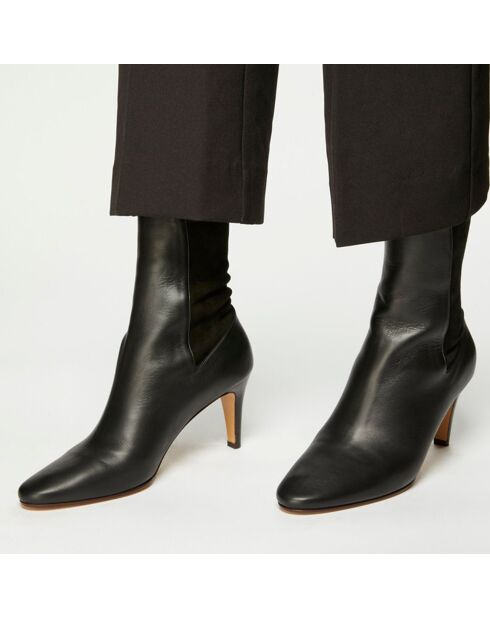 Bottines en Cuir Lexy noires - Talon 7.5 cm
