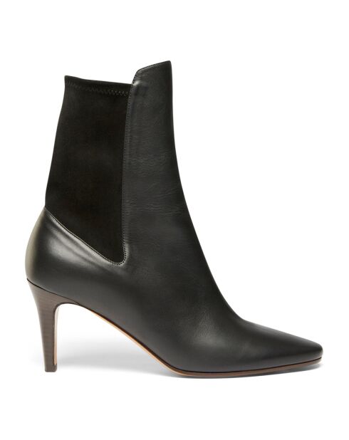 Bottines en Cuir Lexy noires - Talon 7.5 cm
