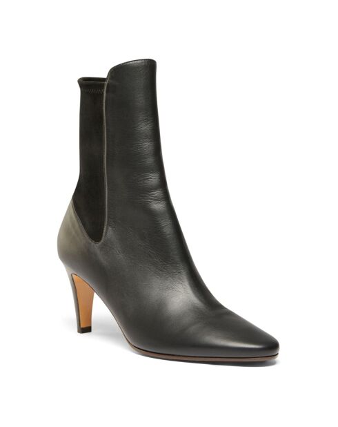 Bottines en Cuir Lexy noires - Talon 7.5 cm