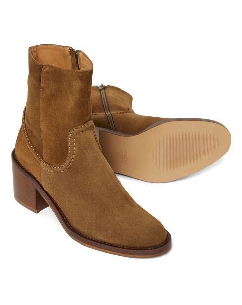 Boots en Suede Santalina tabac