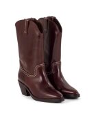 Bottes Santiags en Cuir Tiago marron - Talon 6 cm
