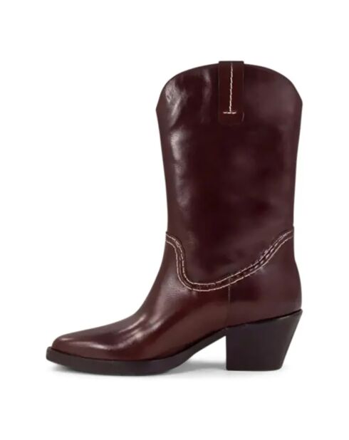 Bottes Santiags en Cuir Tiago marron - Talon 6 cm