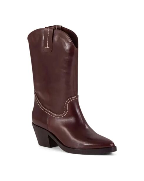 Bottes Santiags en Cuir Tiago marron - Talon 6 cm