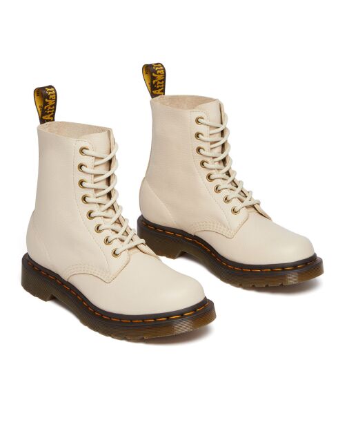 Boots à Lacets en Cuir Pascal 1460 beiges