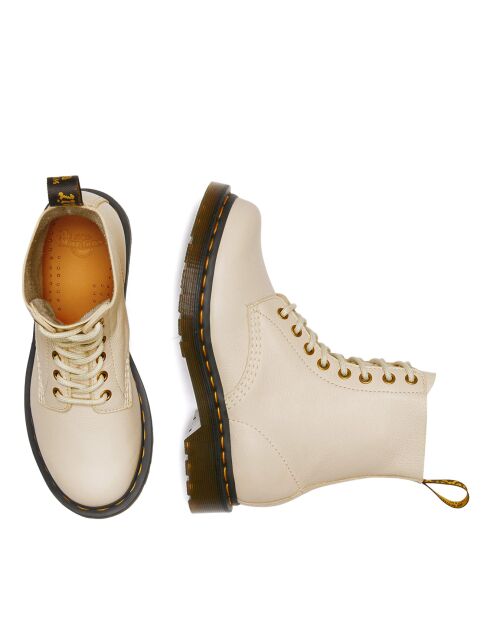 Boots à Lacets en Cuir Pascal 1460 beiges