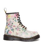 Boots à Lacets en Cuir 1460 Fleuries beiges