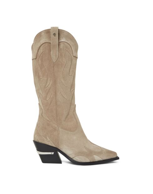 Stivali Tania in pelle taupe
