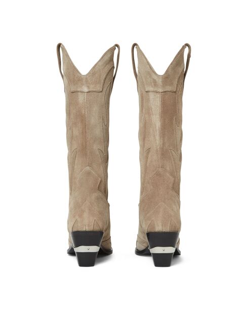 Bottes en Cuir Tania taupe