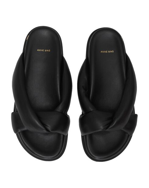 Mules en Cuir Kiva noires