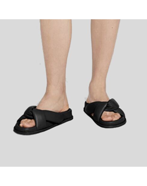 Mules en Cuir Kiva noires
