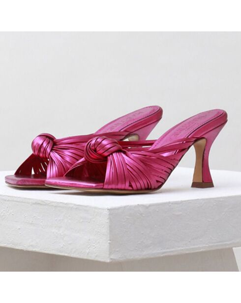 Mules en Cuir Alcala roses