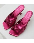 Mules en Cuir Alcala roses