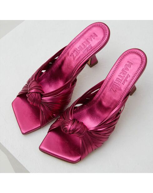 Mules en Cuir Alcala roses