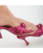 Mules en Cuir Alcala roses
