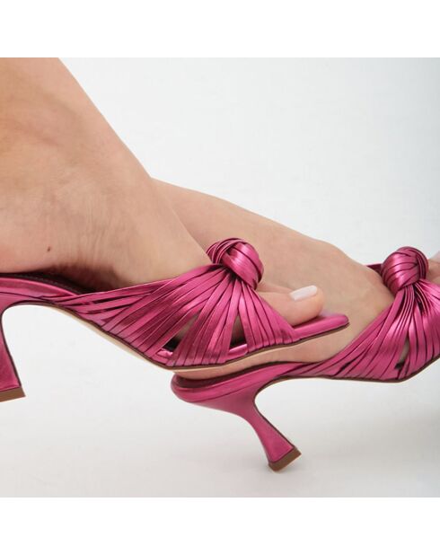 Mules en Cuir Alcala roses