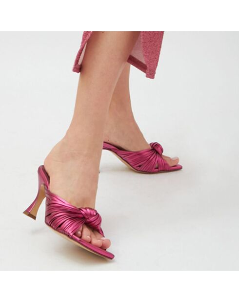 Mules en Cuir Alcala roses
