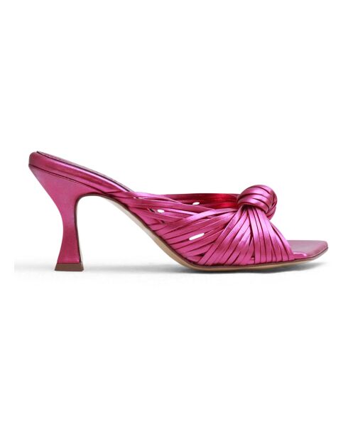 Mules en Cuir Alcala roses