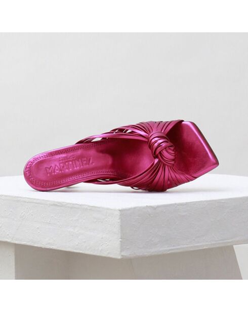 Mules en Cuir Alcala roses