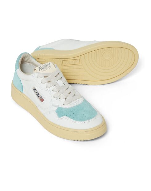 Baskets en Suede/Cuir Medalist Low turquoise/blanc
