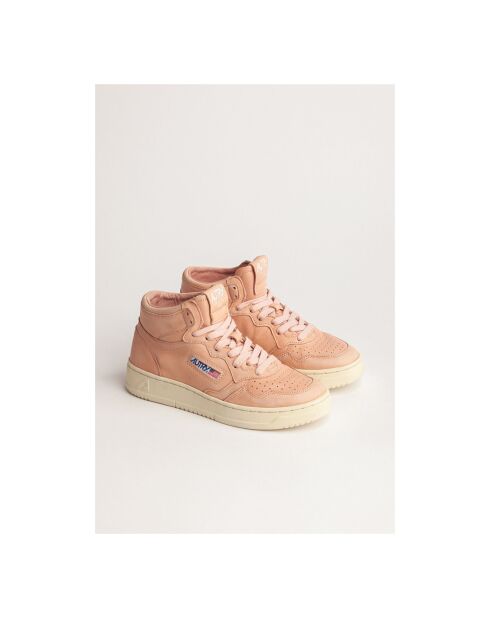 Roze Medalist sneakers van halfgeitenleer