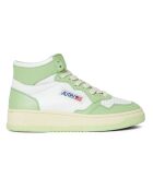 Baskets en Cuir Bicolore Medalist Mid vert pâle