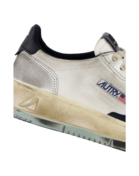 Baskets en Cuir Bicolore Super Vintage Low bleu clair/blanc