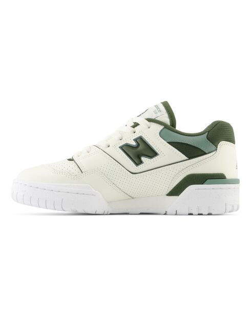 550 donkergroen/ecru leren sneakers