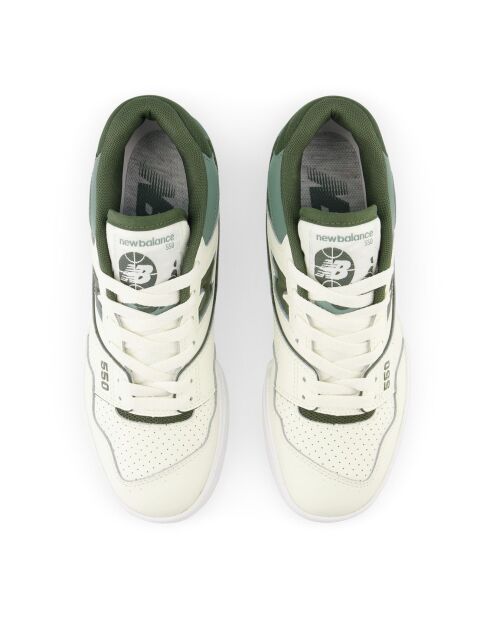 550 donkergroen/ecru leren sneakers
