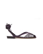 Sandales en Cuir Cage pourpre