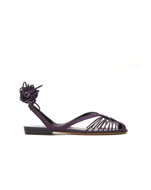 Sandales en Cuir Cage pourpre