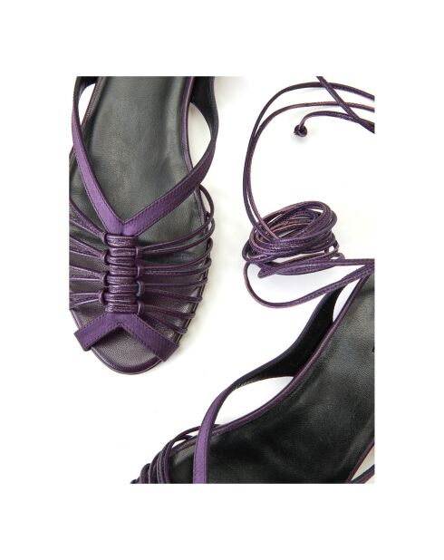 Sandales en Cuir Cage pourpre