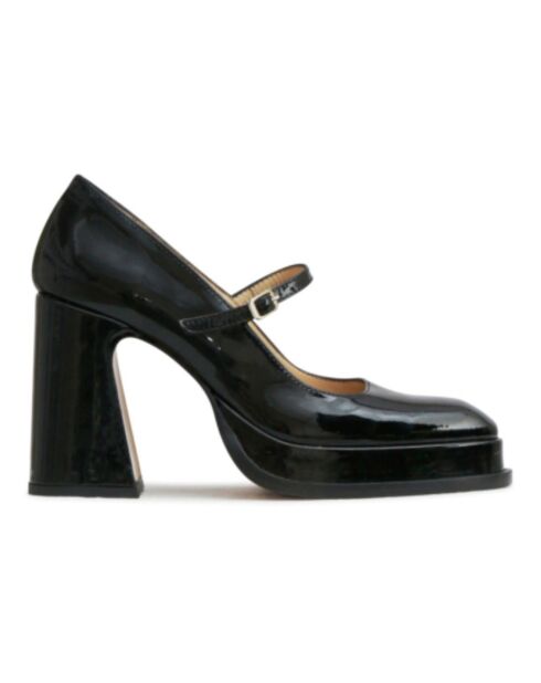 Babies en Cuir Casilda noires - Talon 9.5 cm