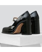 Babies en Cuir Casilda noires - Talon 9.5 cm