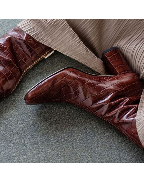 Boots en Cuir Cube G92G109 marron