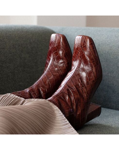 Boots en Cuir Cube G92G109 marron
