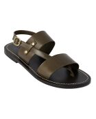 Sandales en Cuir Amazonia vert kaki