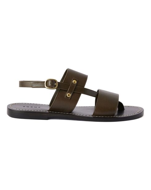 Sandales en Cuir Amazonia vert kaki