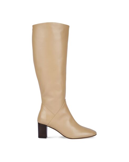 Bottes en Cuir Danais sable - Talon 6 cm