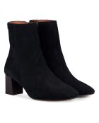 Bottines Zippées en Daim Daphné noire