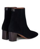 Bottines Zippées en Daim Daphné noire