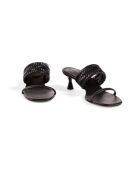 Mules en Cuir Bow noires